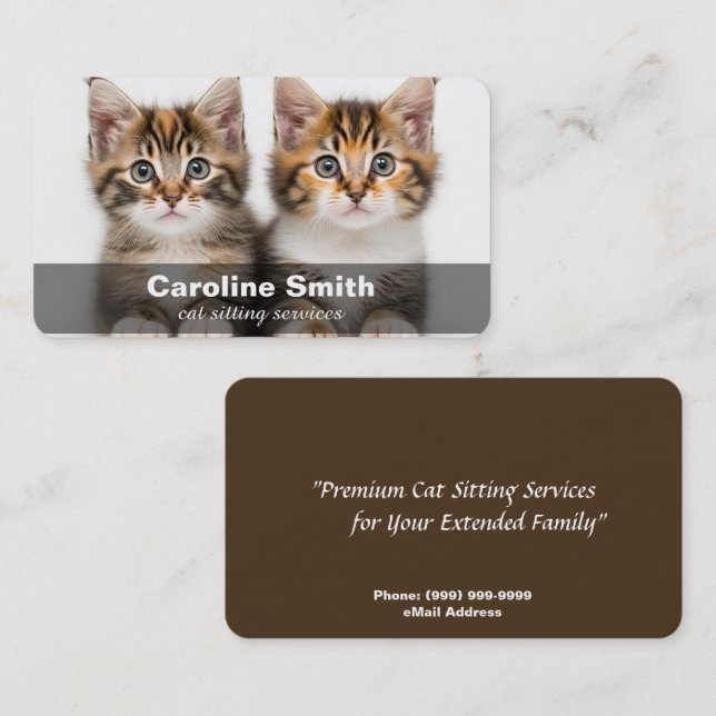 Cat Sitting / Cat Care Business Card Visitenkarte (Vorne/Hinten)