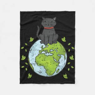 Cat Sitting Planet Erde Tag Umwelt Natur Fleecedecke