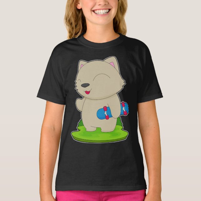 Cat Skater Skateboard T-Shirt (Vorderseite)