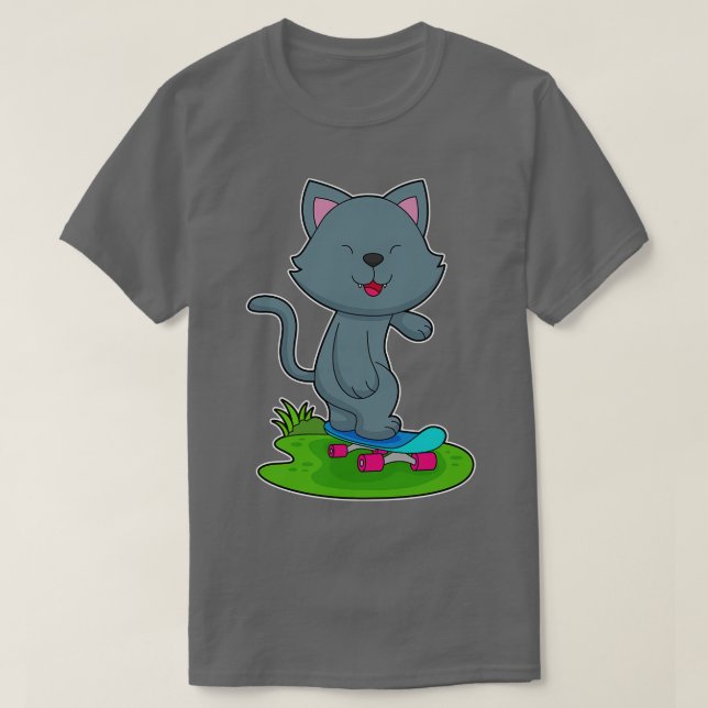 Cat Skater Skateboard T-Shirt (Design vorne)