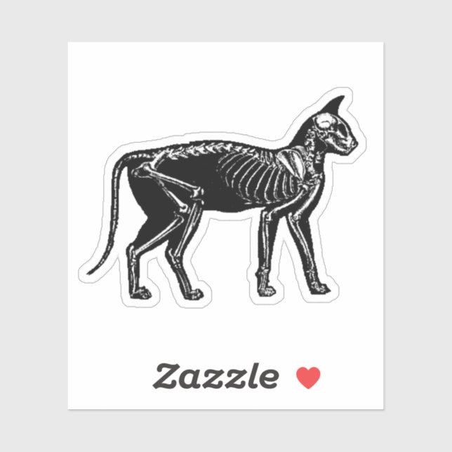 Cat Skeleton Aufkleber (Blatt)