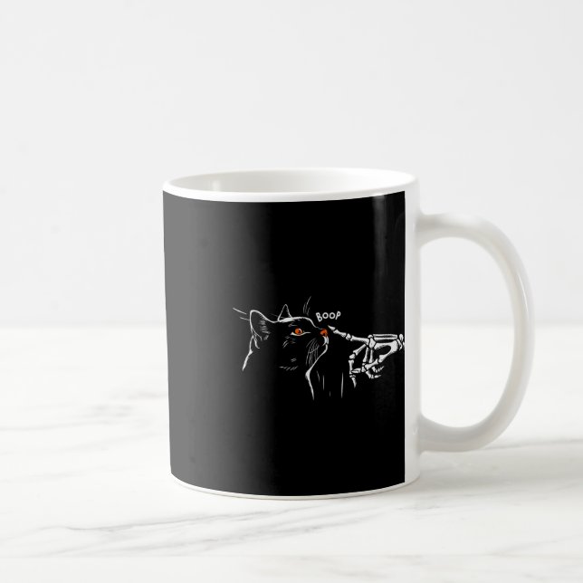 Cat Skeleton Hand Boop Halloween Mädchen Frauen K Kaffeetasse (Rechts)