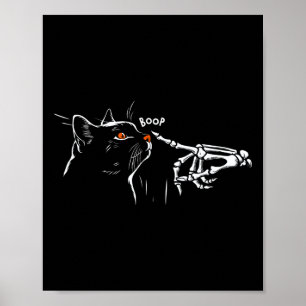 Cat Skeleton Hand Boop Halloween Mädchen Frauen K Poster