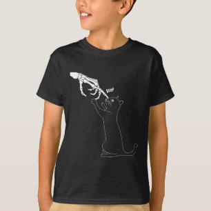 Cat Skeleton Hand Boop Katze Nase Funny Halloween T-Shirt