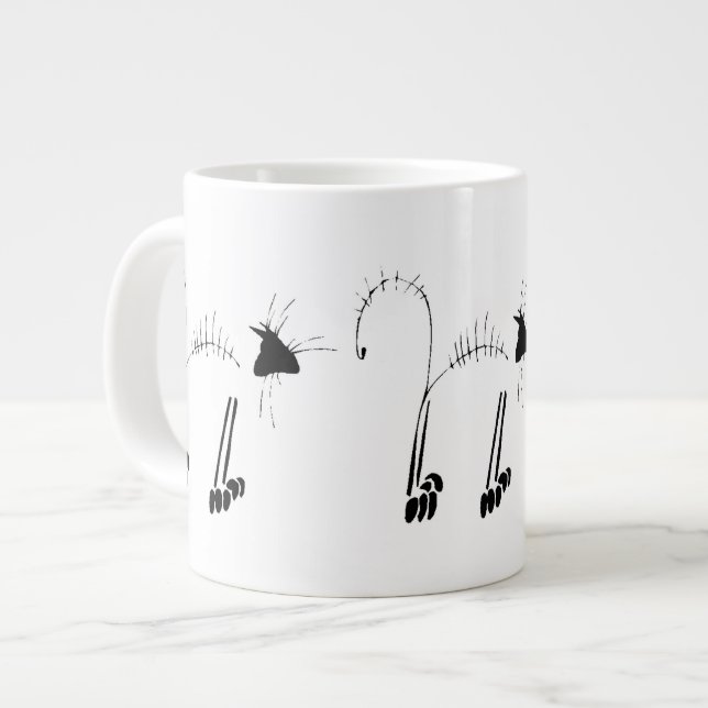 Cat Skeleton Jumbo-Tasse (Vorderseite Links)