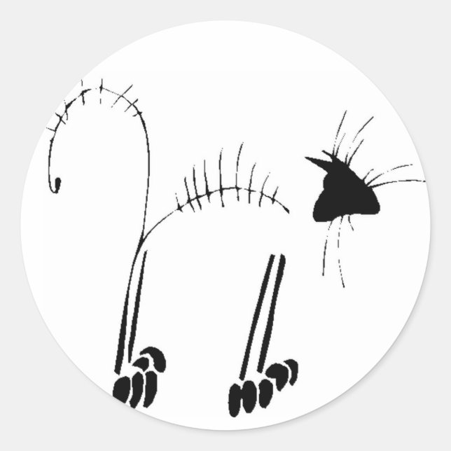 Cat Skeleton Runder Aufkleber (Vorderseite)