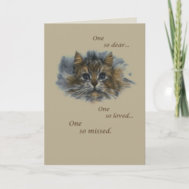 Cat Sketch Beileid Karte (Vorderseite)