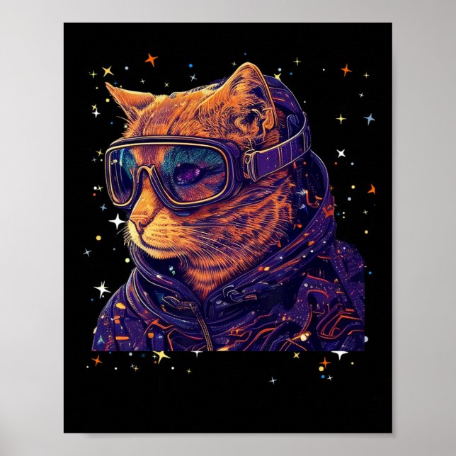 Cat Ski Snowboard Goggles Funny Ski Snowboardin Poster (Vorne)