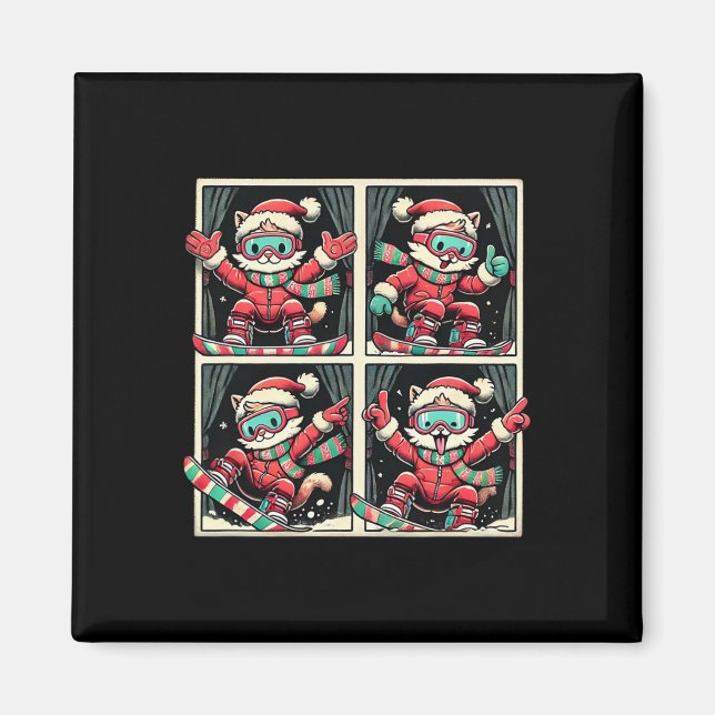 Cat Ski Snowboard Winter Berg Xmas Trip Pho Magnet (Vorne)