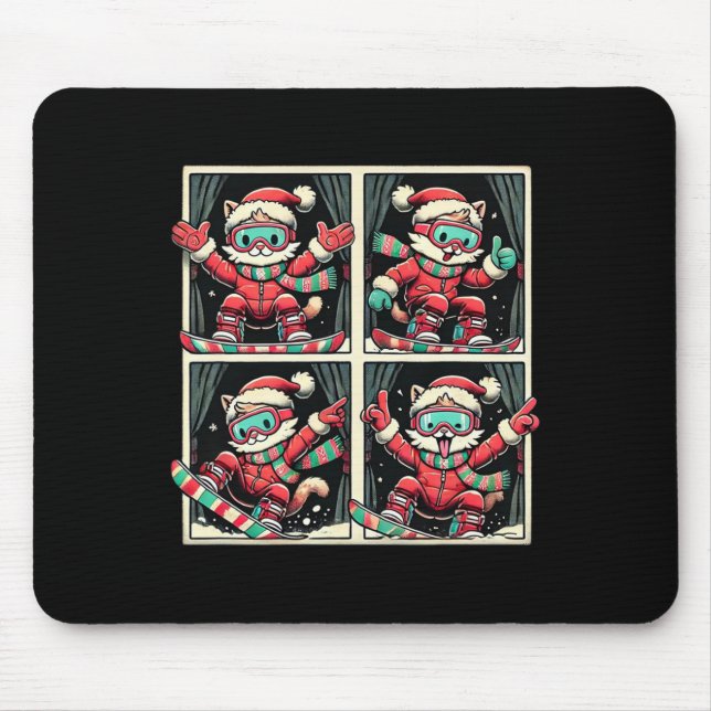 Cat Ski Snowboard Winter Berg Xmas Trip Pho Mousepad (Vorne)