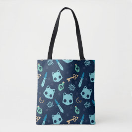 Cat Skull Dark Blue Blue Skulls Muster Pet
