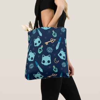 Cat Skull Dark Blue Blue Skulls Muster Pet