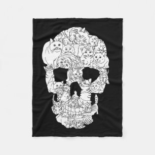 Cat Skull Kitty Skeleton Halloween Costume Tarot Fleecedecke