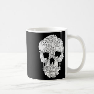 Cat Skull Kitty Skeleton Halloween Goth Punk Emo G Kaffeetasse