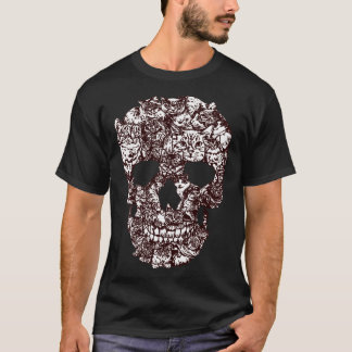 Cat Skull T-Shirt Kitty Skeleton Halloween Costume