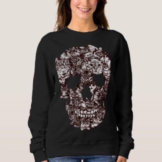 Cat Skull T-Shirt Kitty Skeleton Halloween Costume Sweatshirt