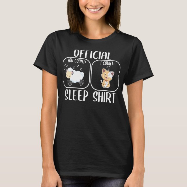cat sleep shirt counting sheep (Vorderseite)
