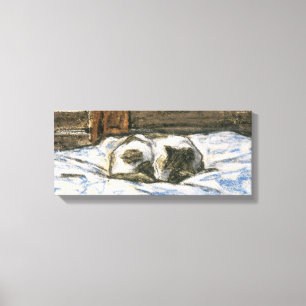Cat Sleeping auf einem Bett von Claude Monet Leinwanddruck