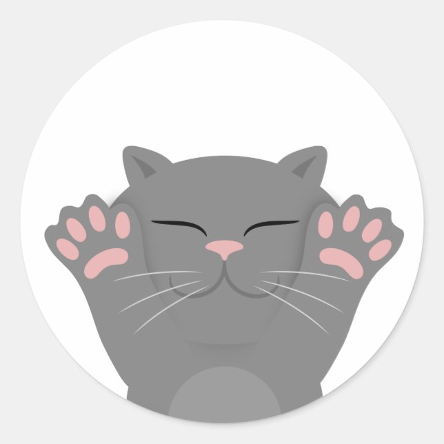 Cat Sleeping Runder Aufkleber (Vorderseite)