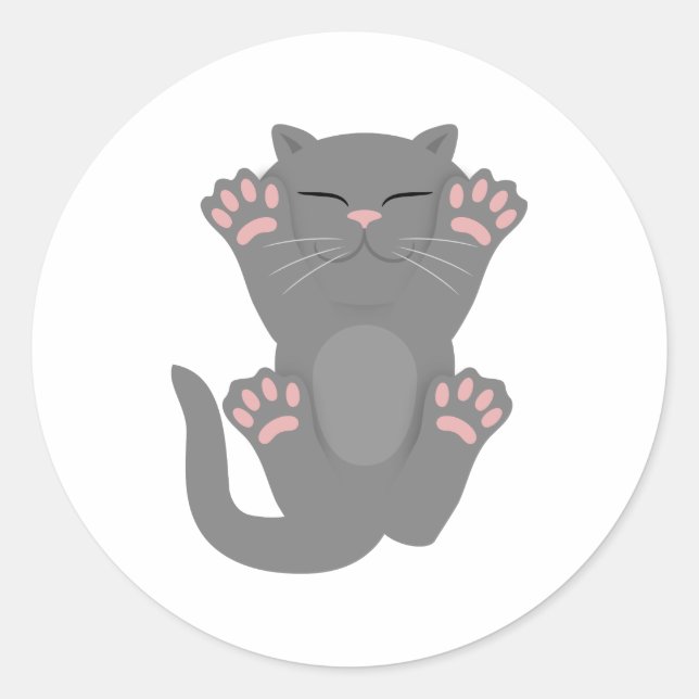 Cat Sleeping Runder Aufkleber (Vorderseite)
