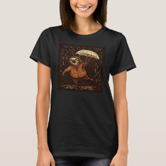 Cat Sloth Raining T-Shirt