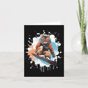 Cat Snowboarding Animal Snowboard Funny für Men Wo Karte