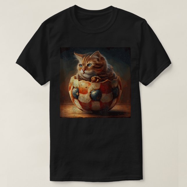 Cat Soccer Apple Pie T-Shirt (Design vorne)