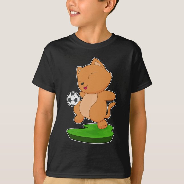 Cat Soccer player Soccer T-Shirt (Vorderseite)