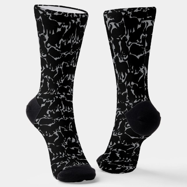 Cat Socken Coole Cat Art Socken anpassen (Gewinkelt)