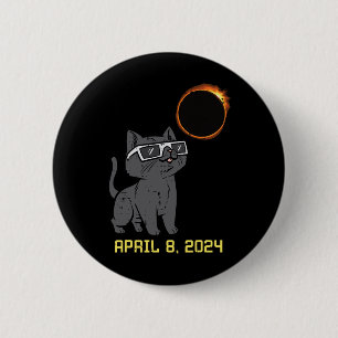 Cat Solar Eclipse 2024 Totalität April 8 Frauen Mä Button