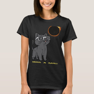 Cat Solar Eclipse 2024 Totalität April 8 Frauen Mä T-Shirt