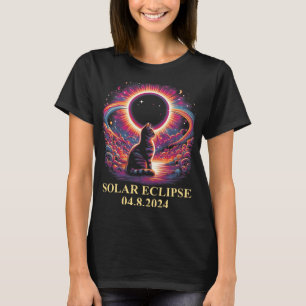 Cat Solar Eclipse 2024 Totality April 8 Männer Fra T-Shirt