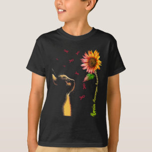 Cat Sonnenblume Gehirn Aneurysm Bewusstsein T-Shirt