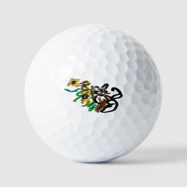 Cat Sonnenblumen Golfball (Vorderseite)