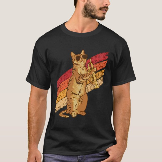Cat-Sonnenbrille spielen Bandkoloniemusiker T-Shirt (Vorderseite)
