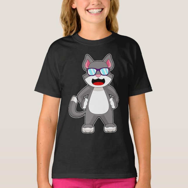 Cat-Sonnenbrille T-Shirt (Vorderseite)