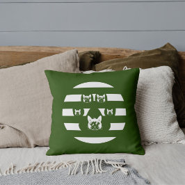 Cat Sonnenbrille Vintag Sunset Paws Weiß Grün Kissen