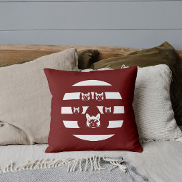 Cat Sonnenbrille Vintag Sunset Paws White Red Kissen