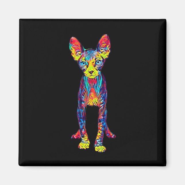 Cat Sphynx Funny Cat Lover Geschenke für Männer Magnet (Vorne)