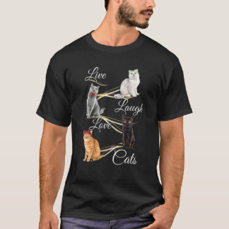 Cat Spirit Animal Live Lagh Liebe Katzen Inspirati T-Shirt