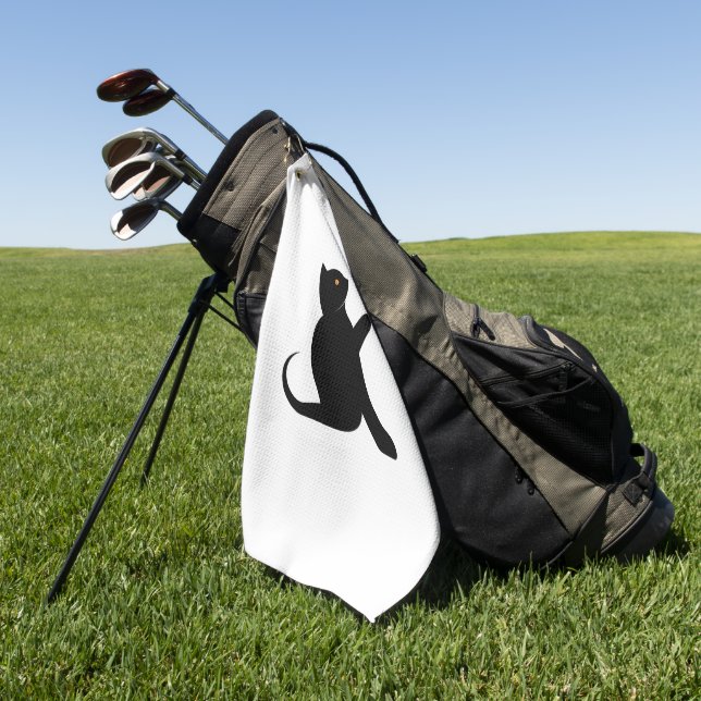 Cat Sprichwort Hello Golfhandtuch (Gras)