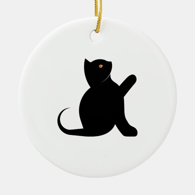 Cat Sprichwort Hello Keramik Ornament (Vorne)
