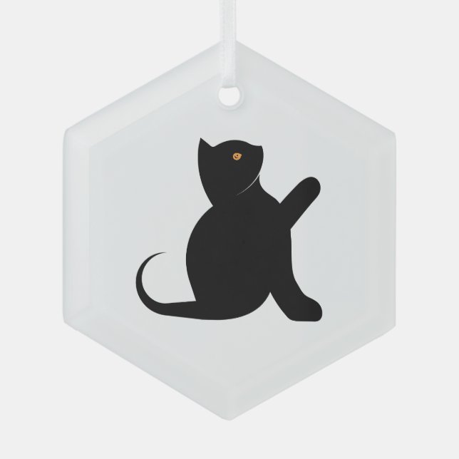 Cat Sprichwort Hello Ornament Aus Glas (Vorderseite)
