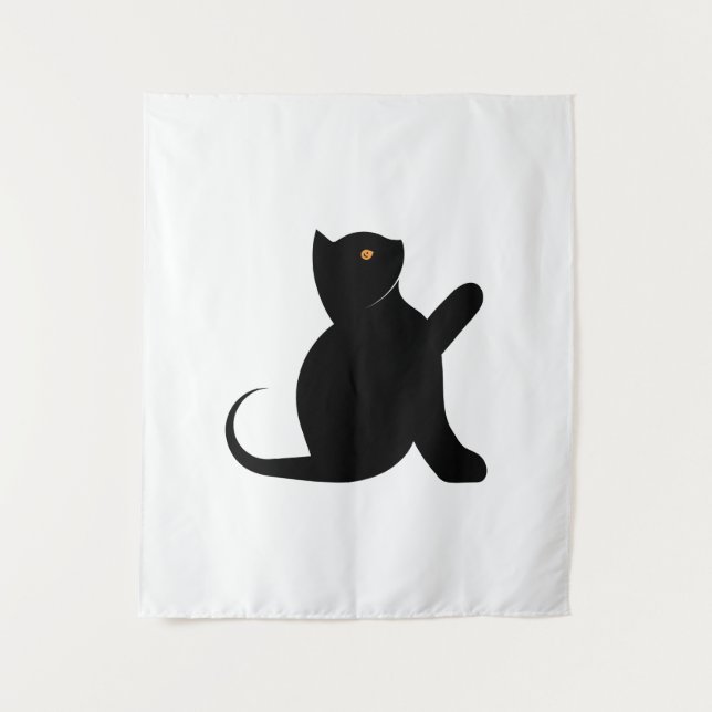 Cat Sprichwort Hello Wandteppich (Vorderseite)