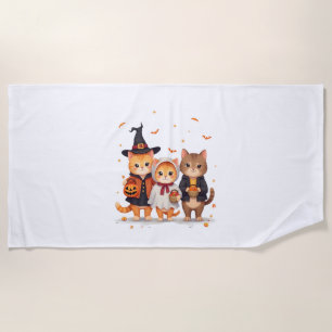 Cat Squad mit Trick oder Leckerei Strandtuch