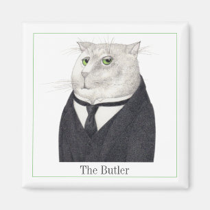 CAT-Square-Magnet BUTLER + Text II Magnet