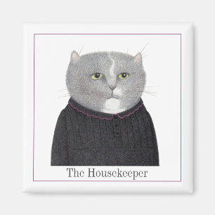 CAT Square Magnet + Text II