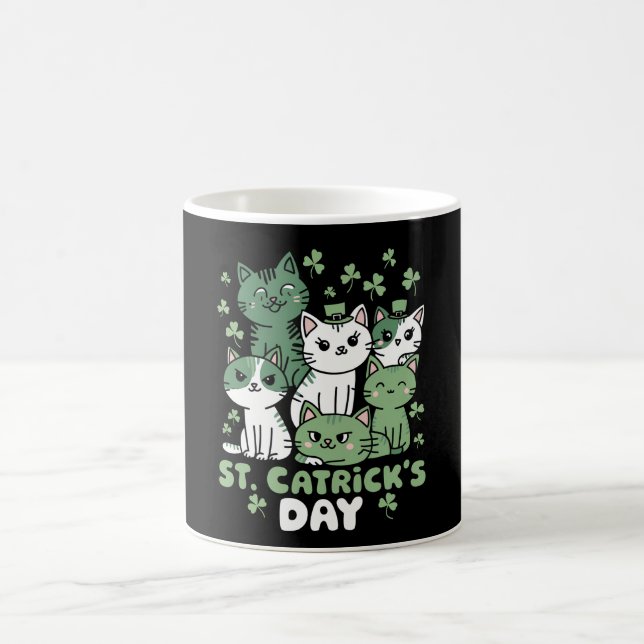 Cat St Patrick's Day Funny Catrick's Day Kaffeetasse (Mittel)