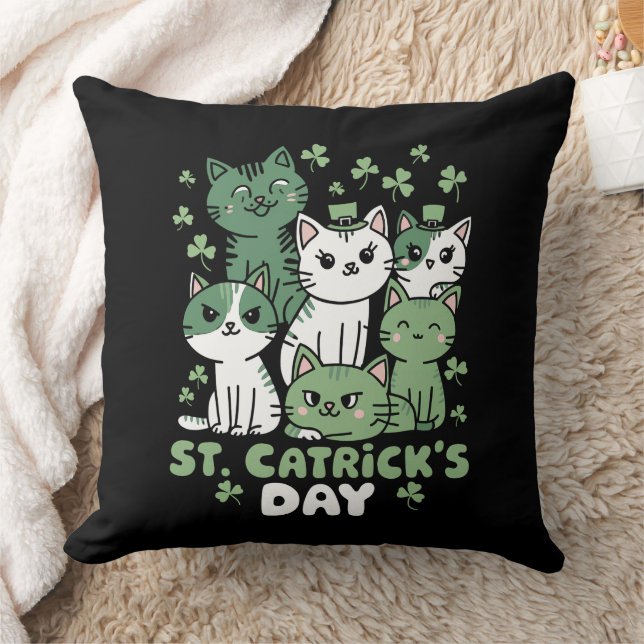 Cat St Patrick's Day Funny Catrick's Day Kissen (Decke)