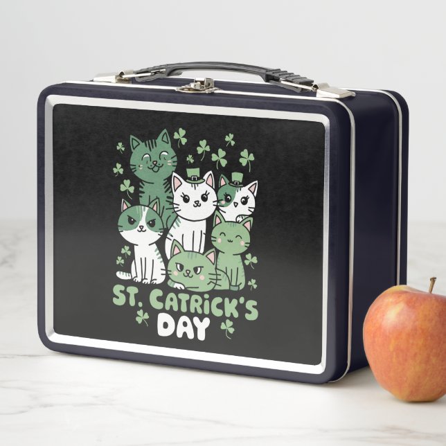 Cat St Patrick's Day Funny Catrick's Day Metall Brotdose (Beispiel)
